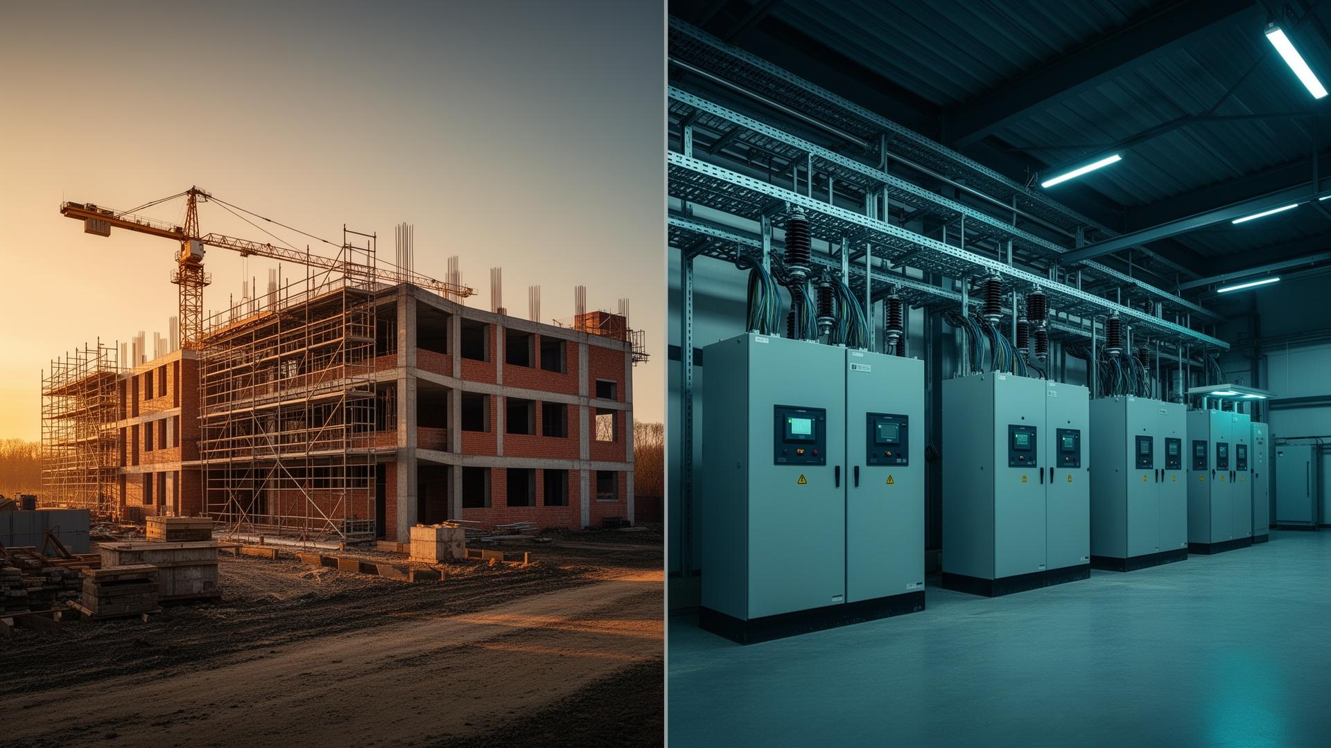 Chantier de construction et installation électrique en Wallonie